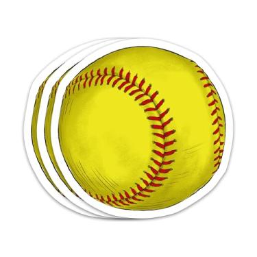 Imagem de Adesivo de 3 peças para jogadores de softball, esportivo, amantes de softball, adesivo inspirador para dia de jogo, bola esportiva, impermeável, adesivos de vinil para laptop, garrafa de água