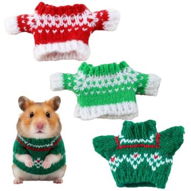 Imagem de Roupas de furão de 3 peças, suéter de porquinho da índia, roupas de malha para animais de estimação, roupas de fio macio para animais pequenos, acessórios quentes de inverno