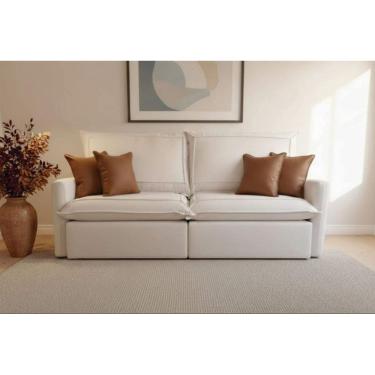 Imagem de Sofá Luxo Elegance com Almofadas Decorativas Retrátil e Reclinável Pillow de 30cm