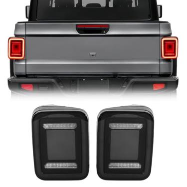 Imagem de EOMD Luzes traseiras de túnel de cobertura fumê compatíveis com Jeep Gladiator JT 2020+