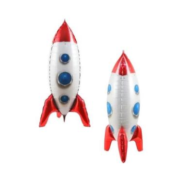 Imagem de Balões De Foguete 4D Em Folha Com Tema Espacial Para Meninos, 2 Peças,