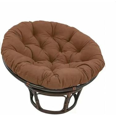 Imagem de Almofada grossa e macia para cadeira - Tecido de algodão grosso e acolchoado, assento de chão macio e redondo, cadeira de balanço, varanda, sala de estar ou dormitório universitário.