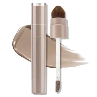 Imagem de Erinde Bastão de contorno líquido, bronzeador facial marrom natural em tom quente com pincel, maquiagem de contorno líquido, acabamento fosco leve e misturável, visual esculpido, vegano e livre de