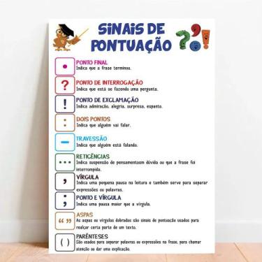 Imagem de Placa Educacional Sinais De Pontuação - TACOLADO PAPEL DE PAREDE, 15x2