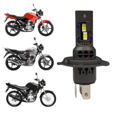Imagem de Lâmpada de Led H4 Pk20 Farol Moto Yamaha Super Branca Efeito Xenon Fác