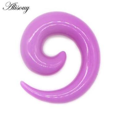 Imagem de Alargador Caracol Colorido Plástico Roxo Tamanho:14mm - RockStore, 14m
