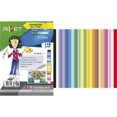 Imagem de Bloco para Educacao Artistica A3 21 Cores SORT.110GR 42FLS Pacote - Ri