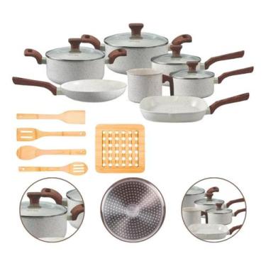 Imagem de Jogo De Panelas Antiaderente Indução Style Cook 12 Peças Marmól Mimo