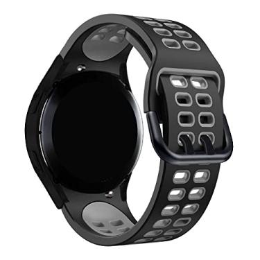 Imagem de Pulseira Esportiva Moderna LTIMPORTS compatível com Galaxy Watch 7/6/6 Classic/5/5 Pro/4/4 Classic e Galaxy Watch FE (Preto/Cinza)