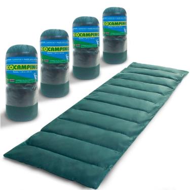 Imagem de Kit 4 Colchonete Multiuso Solteiro Ginastica Yoga Exercício Academia Camping Verde 190x60cm