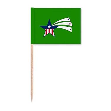 Imagem de Bandeira de estrela americana brilhante palito de dentes marcadores para decoração de festa