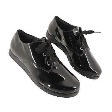 Imagem de Tênis Feminino Trabalho Hotelaria Escritório Preto Confortável AM601P Cor:1-Preto-Verniz;Tamanho:37