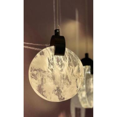 Imagem de Pendente Sand Led Ø13xh17cm - Metal Preto E Cristal Snow