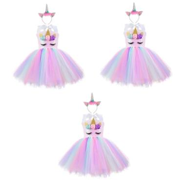 Imagem de KESYOO Vestidos 3 Pecas Terno Infantil Saia De Lantejoulas Kit Bebê Ternos De Bebê Ternos Femininos Saia De Malha Saia Fofa Vestido Menina De Cabelo