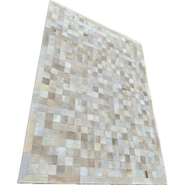 Imagem de Tapete para Sala de Couro 2,50 x 3,00m Beje com Borda Premium (Beje claro)