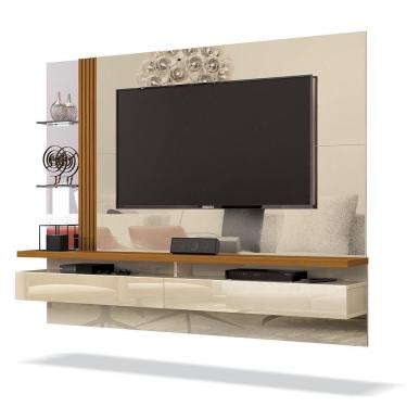 Imagem de Painel Para Tv De Até 60 Polegadas Em Mdp Murano Edn Off White E Cedro