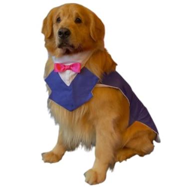 Imagem de Smoking Pet Exg Golden, Terno Tamanho Grande Pet (Terno Azul Marinho)