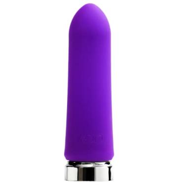 Imagem de Bala vibratória recarregável de silicone com 10 modos da VeDO Bam, Into You Indigo, 1 Count