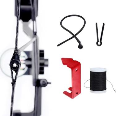 Imagem de SPG Mira Peep para tiro com arco, 1/10.2 cm 3/40.6 cm Mira Peep de alumínio ou mira de tubo com divisor de corda para arco composto de arco e flecha (kit de mira espião de tubo)