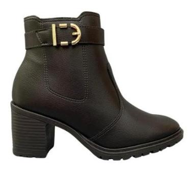 Imagem de Bota Feminina Cano Curto Tratorada Salto Médio Beira Rio Conforto-Feminino