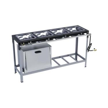 Imagem de Fogão Industrial 4 bocas 30x30 em Linha com Forno Alta Pressão S2000 M
