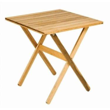 Imagem de Mesa de Madeira Maciça Dobrável para Área Externa 70cmx70cm Ipanema - 