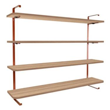 Imagem de Prateleira de parede 100 x 20 cm com 4 níveis para Decoração de Sala Q