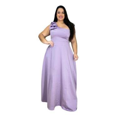 Imagem de Vestido Festa Longo Plus Size De Um Ombro Só Laço + Gravata - Lia Bent