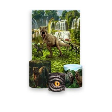 Imagem de Painel De Festa Vertical 1,50 x 2,20 + Trio De Capas Cilindro - Dinoss