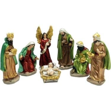 Imagem de Presépio Natalino Nascimento De Jesus Estatueta 7 Peças 15cm - Genéric