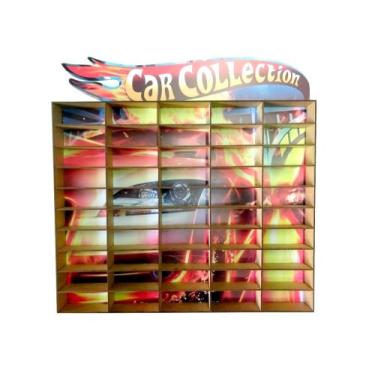 Imagem de Prateleira Decorativo Adesivado Para 50 Carrinhos Hotwheels - babykids