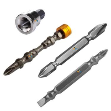 Imagem de Kit 4 Bits Phillips Redutor Ponteira Parafusadeira Chaves - Str Store