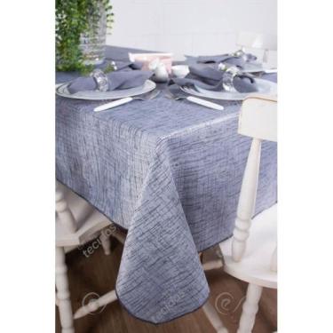Imagem de Toalha de Mesa Quadrada em Tecido Jacquard Preto Acinzentado e Prata F