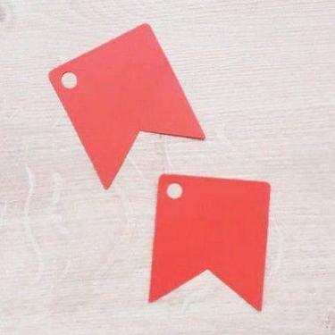 Imagem de Tag Bandeirinha Festa Junina Vermelho - 4,5 X 5,5 cm - 10 Unidades - R