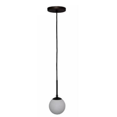 Imagem de Lustre Pendente Globo Jabuticaba Cabeceira Cozinha Preto G9 - Poliluz
