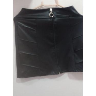 Imagem de Saia preta lisa tecido napa - Própria 