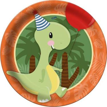 Imagem de Prato De Papel 18cm Dino Baby 8 Un - Festcolor