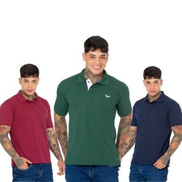 Imagem de Super Oferta Kit 3 Polos Masculinas Desconto Exclusivo - Ridens, G, Az