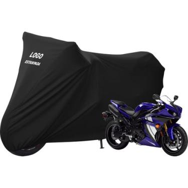 Imagem de Capa De Moto Yamaha YZF R1 Sob Medida Com Logo - Mz, Preta