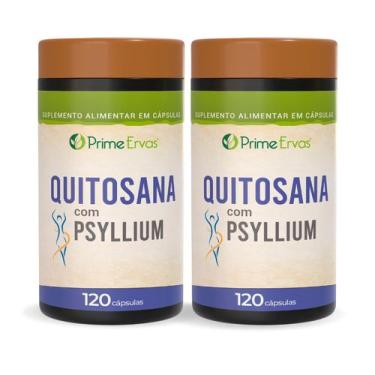 Imagem de Kit 2 Quitosana Com Psyllium 500mg 120 cápsulas Prime Ervas