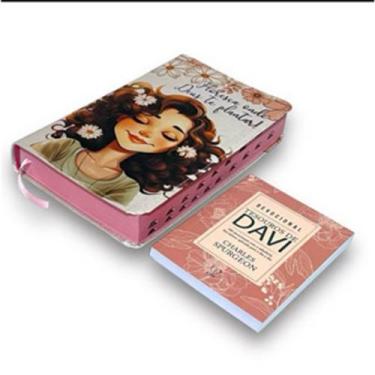 Imagem de Kit primavera bíblia arc letras hipergigante com harpa e índice + devo