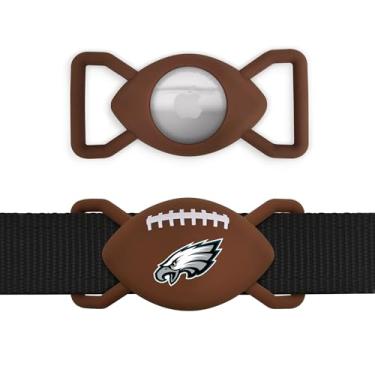 Imagem de Suporte NFL Philadelphia Eagles Football Apple AIR TAG para cães, capa para Apple Airtag Tracker, suporte de coleira para dispositivo de rastreamento de cães GPS