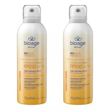 Imagem de 2 Dois Protetores Solares Spray Corporal Resistente À Água Fps50_Bioage