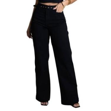 Imagem de Calça Sarja Sawary Wide Leg - 278426 - preta 36-Feminino