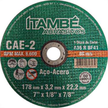 Imagem de Disco Corte Ferro Itambe 7''X1/8''X7/8''- 2 Telas Cae-2 - 6947