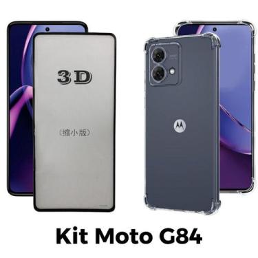 Imagem de Kit Capa Transparente + Película 3D de Vidro para Motorola Moto G84 - 