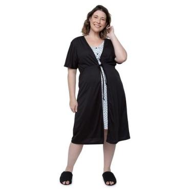 Imagem de Robe / Roupão Avulso Gestante e Amamentação Manga Curta - Linda Gestan