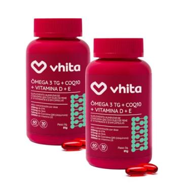 Imagem de Ômega 3 1000mg Vitamina D e Coenzima Q10 - Suplemento 3 em 1-2 potes - Saúde Cardiovascular, Imunidade e Energia