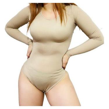 Imagem de Body Colam Fio Dental Sexy com Manga - Z18 - Fanáticos Por Cintas, Beg