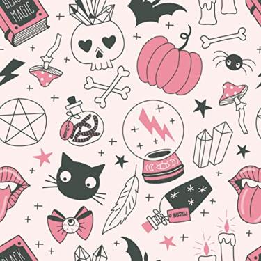 Imagem de Papel De Parede 3m Adesivo Halloween Menina Gato Rosa Teen